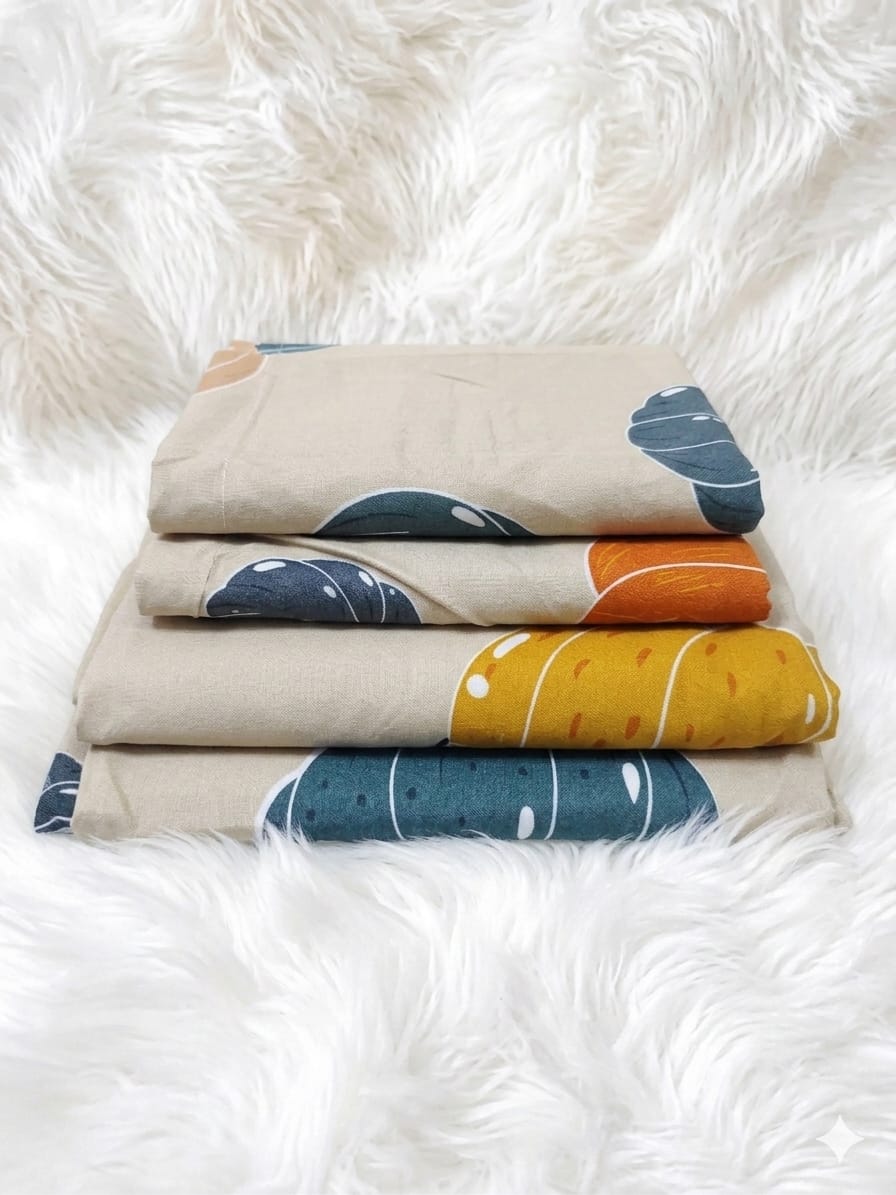 5 by 6 Super Unique Bedsheets set Of 4Pcs (2 Bedsheets & 2 Pillowcases)