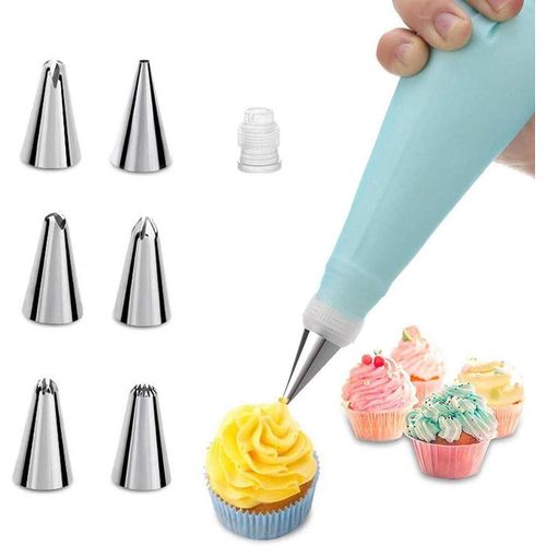 CLEARANCE OFFER Stainless Steel 6 Pcs Cake Decorating Nozzle with Piping Bag