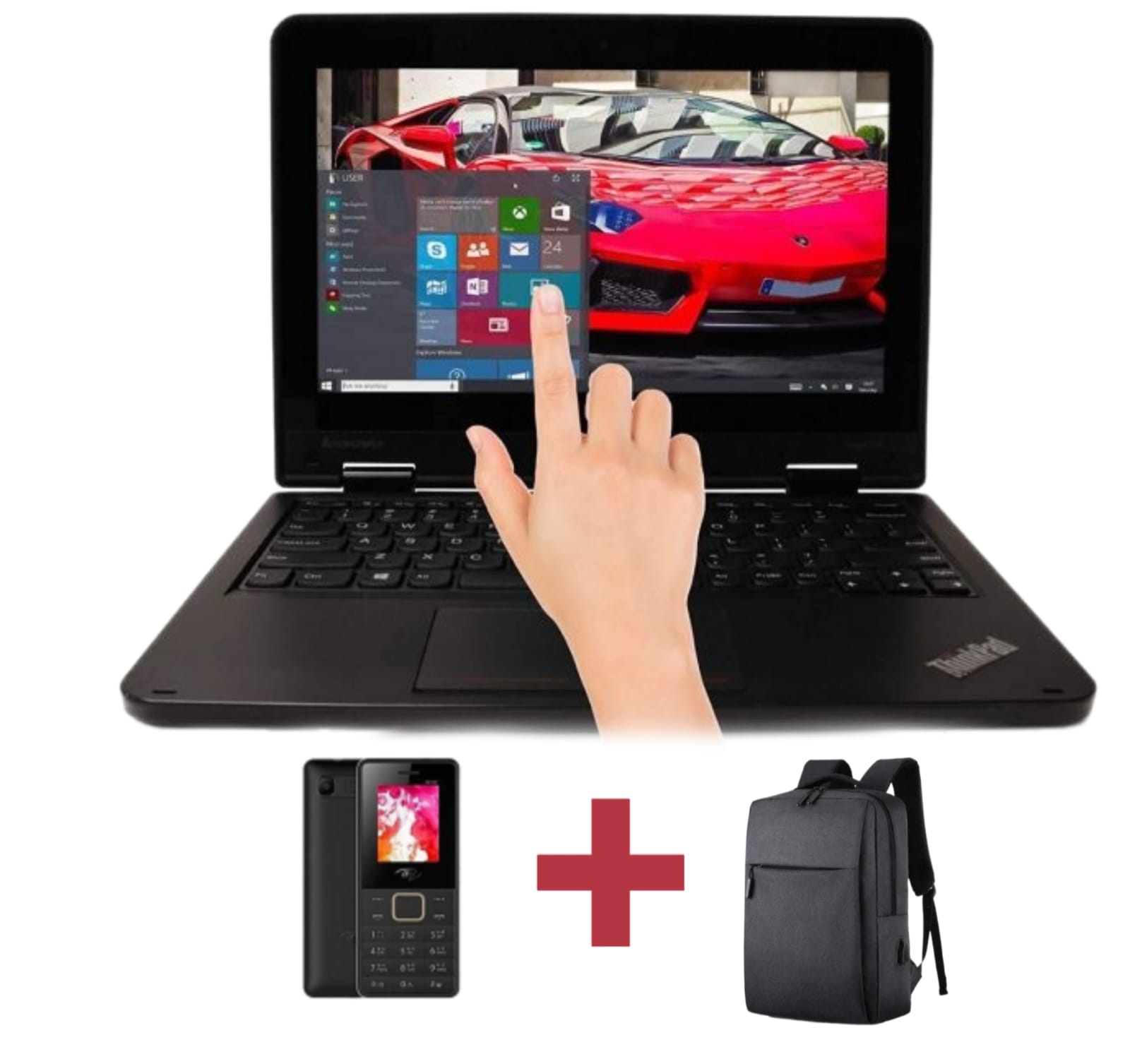 Lenovo 4GB RAM 128GB SSD ThinkPad Yoga 11e Laptop X360 Touchscreen Webcam Bluetooth, HDMI WIFI Windows 11 PRO Activated, Office & Software + Free Phone + Free bag.