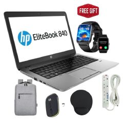 HP Laptops 840 8GB RAM, 256GB SSD EliteBook Refurbished Laptop 14'' Inches Screen Display, Intel Core I5 ,Webcam, Windows 11 PRO, Office Basic Software, Free Smart Watch, Bag, Charge, Mouse, Extension
