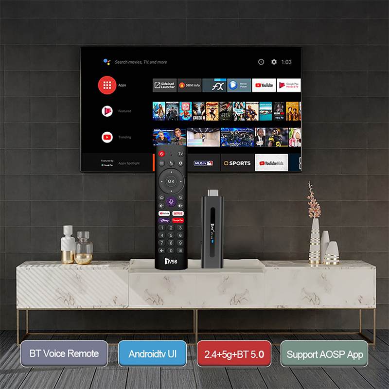 TV98 ATV TV Stick Android 14.0 Set Top Box Home Theater Smart Allwinner H313 Bluetooth 2.4G/5G Dual WIFI 8K TV Box Quad Core
