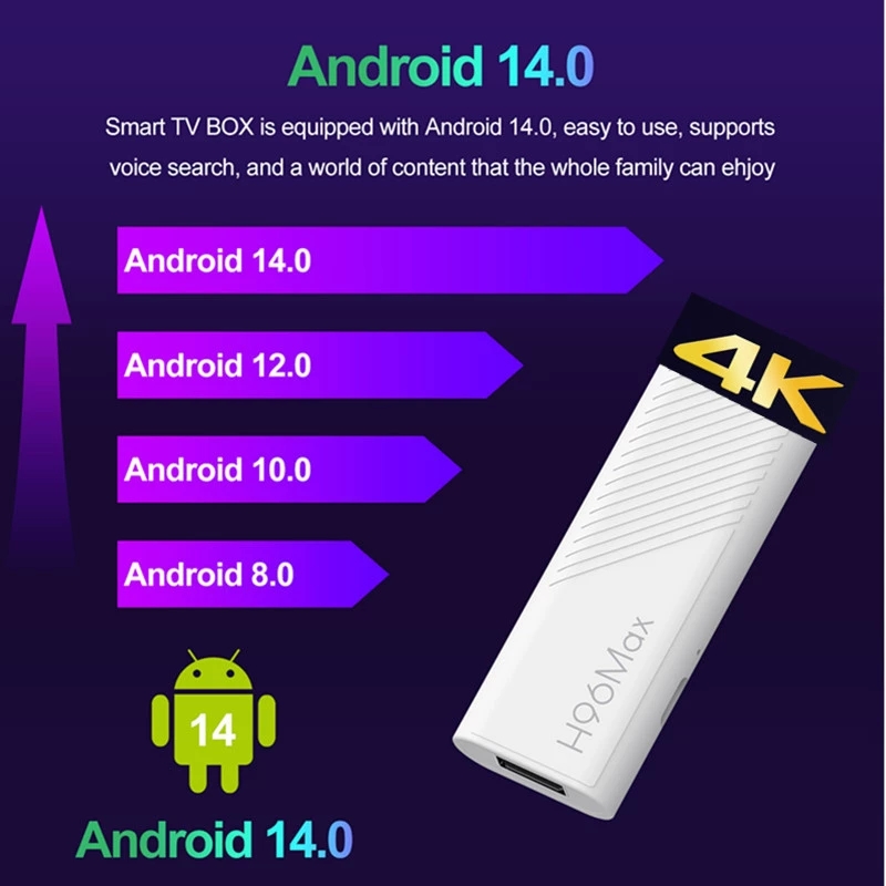 H96max H313 Android 14 TV Stick 2GB 8GB 16GB 4K Wifi TV Dongle TV Box