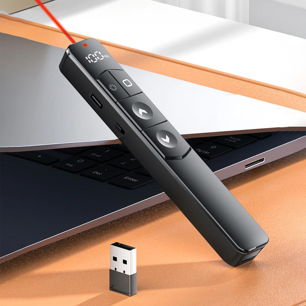 2.4G Wireless Laser Presentation Pointer Green Red Light for PowerPoint PPTCompatible MAC/Windows/Linux for Mac Laptop Support Page Turning