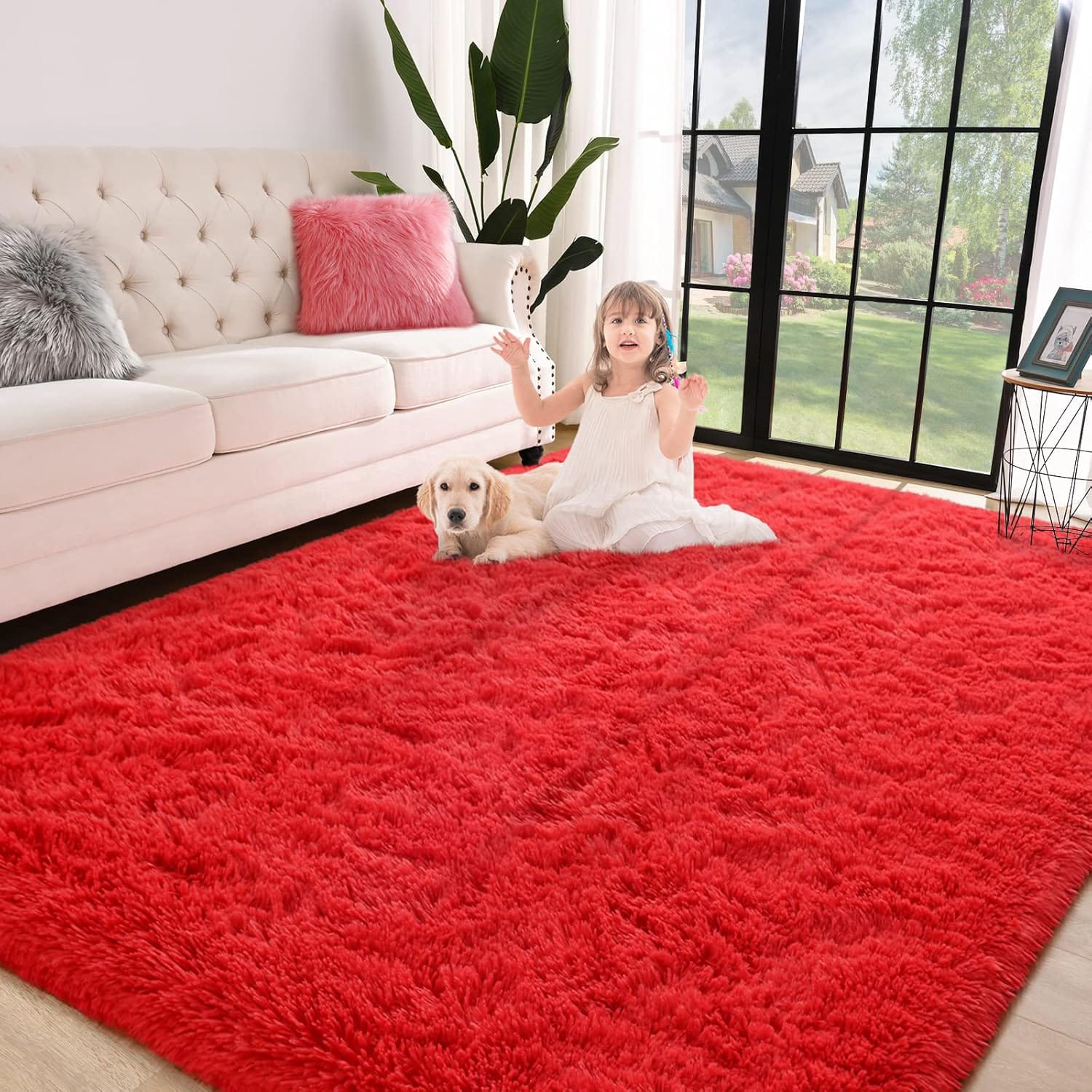 Soft Grey Fluffy Carpets Area Non-slip Rugs Floor Mat Size: 5*8
‼️woolen shag rug in cotton Fluffy material and a thick surface is the ideal carpet for your home that will give you value for your mon