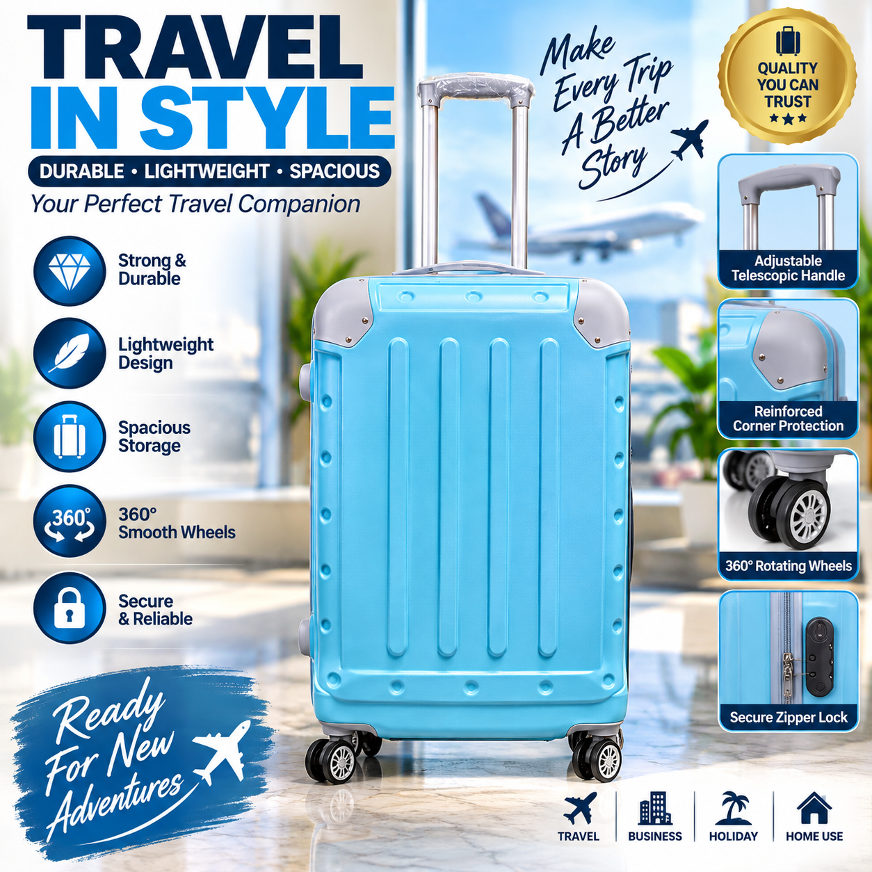 Good Partner Pvc 4 Wheel Suitcase/bag