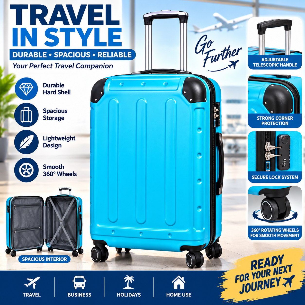 Good Partner Pvc 4 Wheel Suitcase/bag.