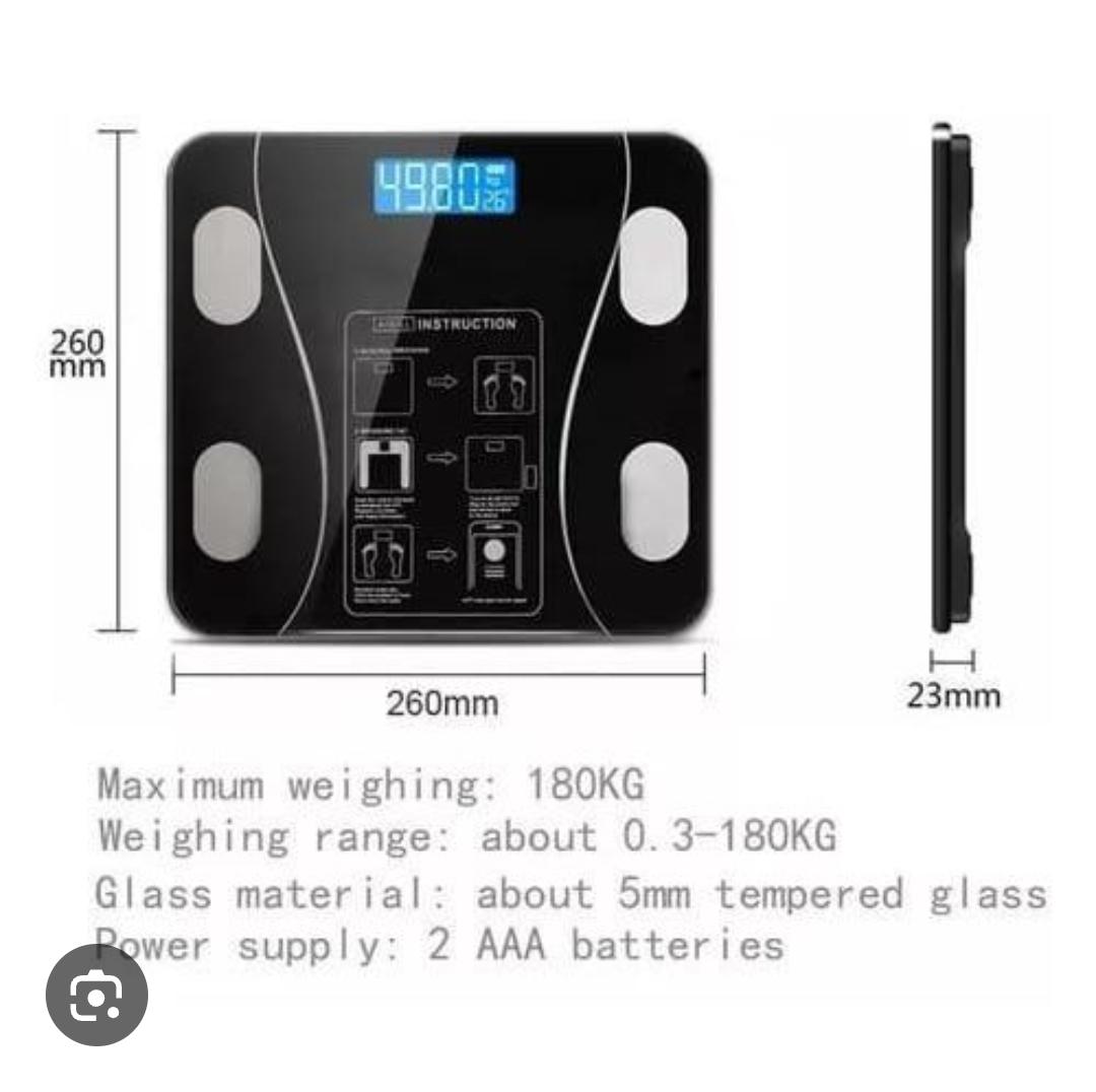 Bluetooth weighing scale max 180kg - It combines durable construction with a practical design that fits perfectly in the modern home