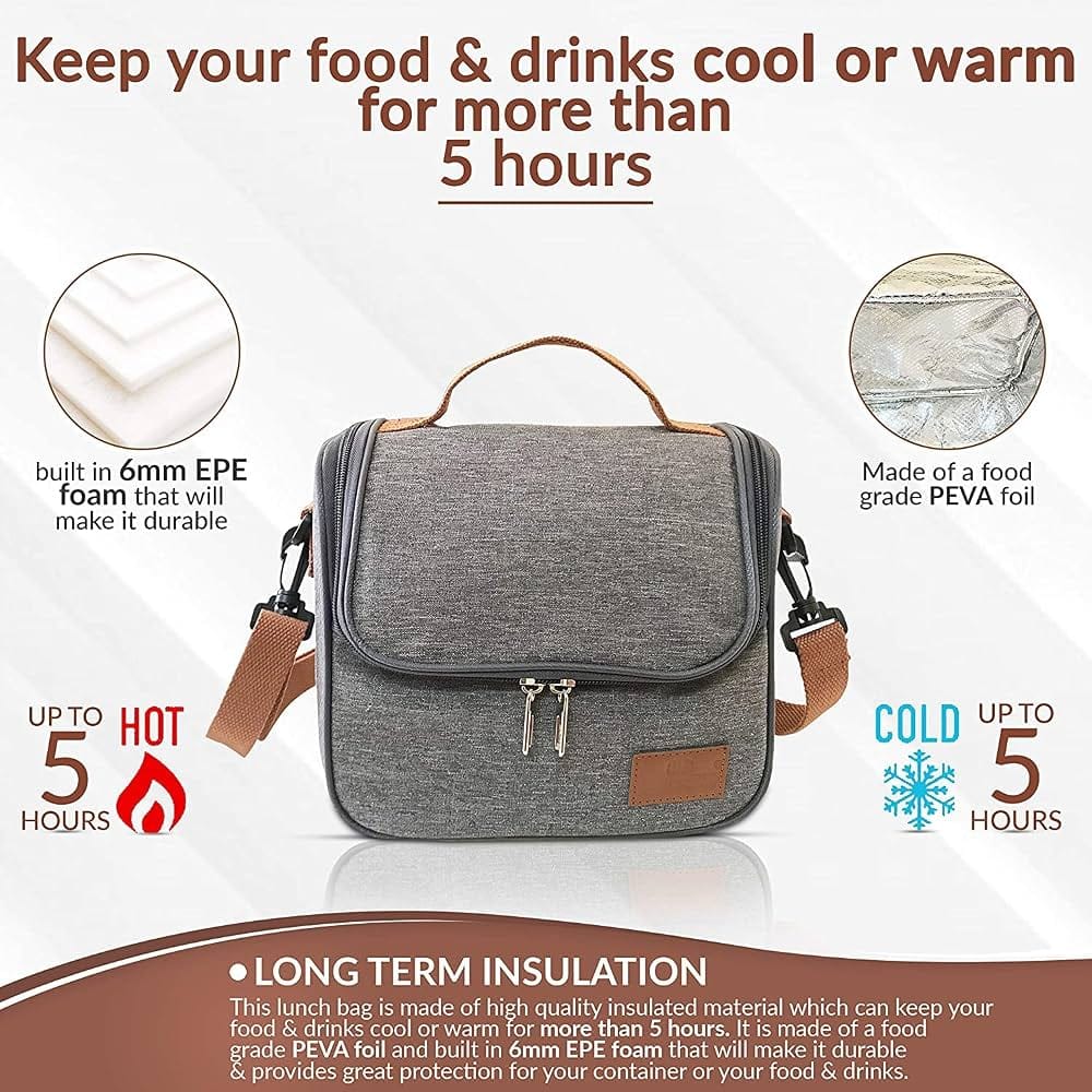 Round zip single space Insulated food bag to Keep your meals and snacks conveniently packed