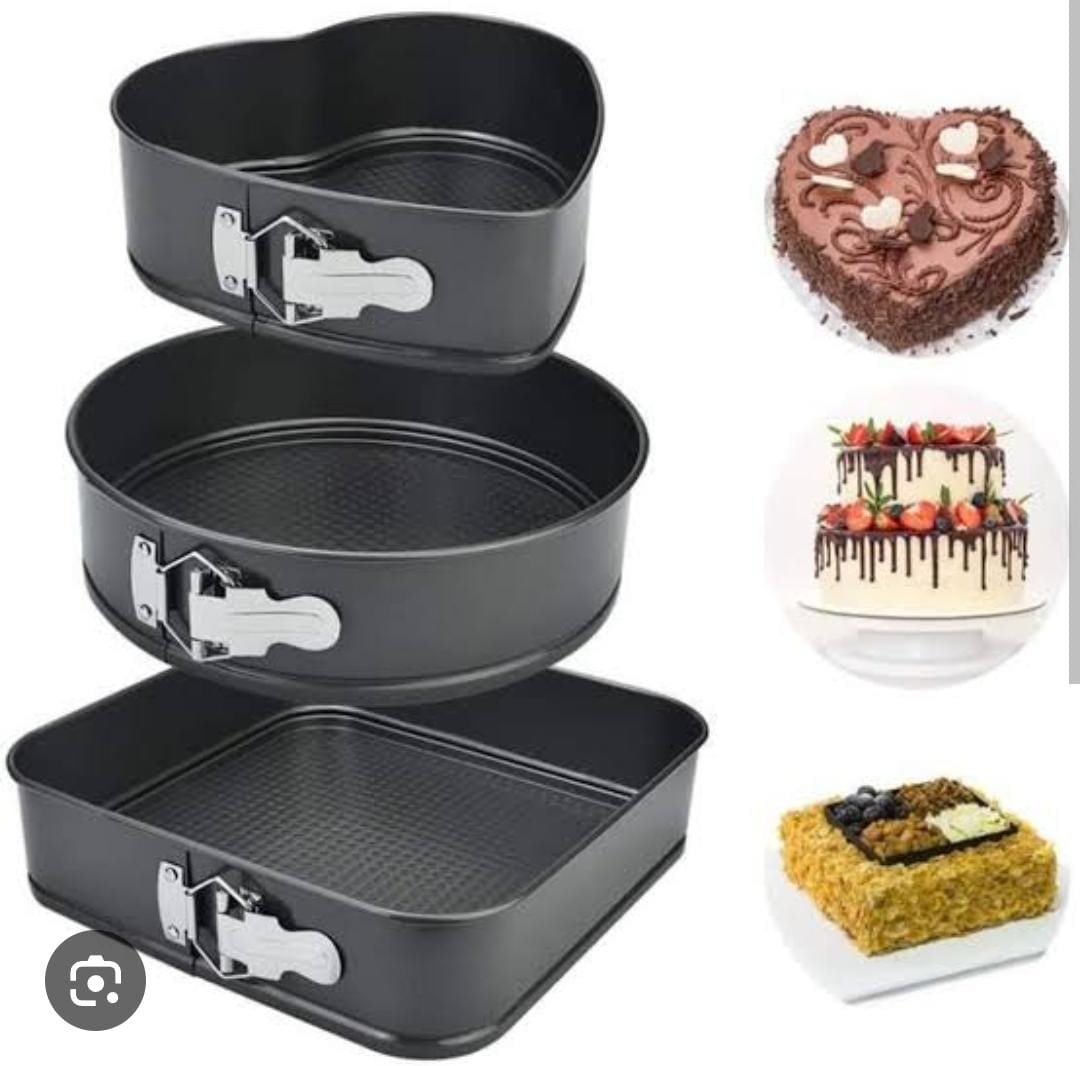 High quality nonstick mixed shape  3pcs cake mould/baking tins- Easier to get perfect results plus silicone does not absorb cooking odors.