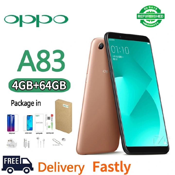 Refurbished Phones OPPO A83 64GB+4GB 32GB 5.7 inches 2G/3G/4G LTE Dual SIM 3180mAh 13MP+8MP Facial Unlocked Full Screen Facial Recognition  AI Smart Beauty
