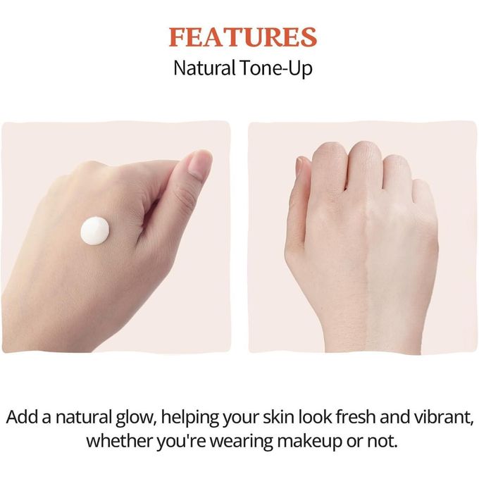 SKINFOOD Tomato Tone Up Sun Cream SPF 50+. Offers a high level of sun protection, Tones the skin, brightens dull skin and prevent photo-aging