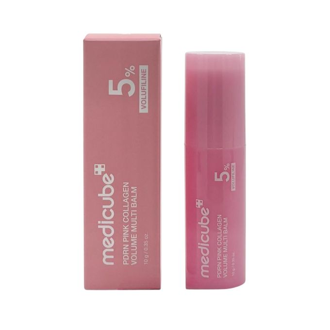 Medicube PDRN Pink Collagen Volume Multi Balm Stick for eyes, cheecks, neck, lips. give a youthful glows, hydrates, smooth fine lines, removes dark circles, puffiness, even the skin tone.