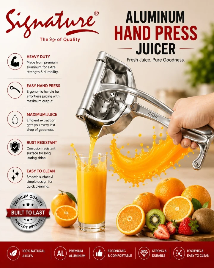 signature fruit press manual juicer Aluminium hand press juice extractor fruit press corrossion resistance signature fruit press
