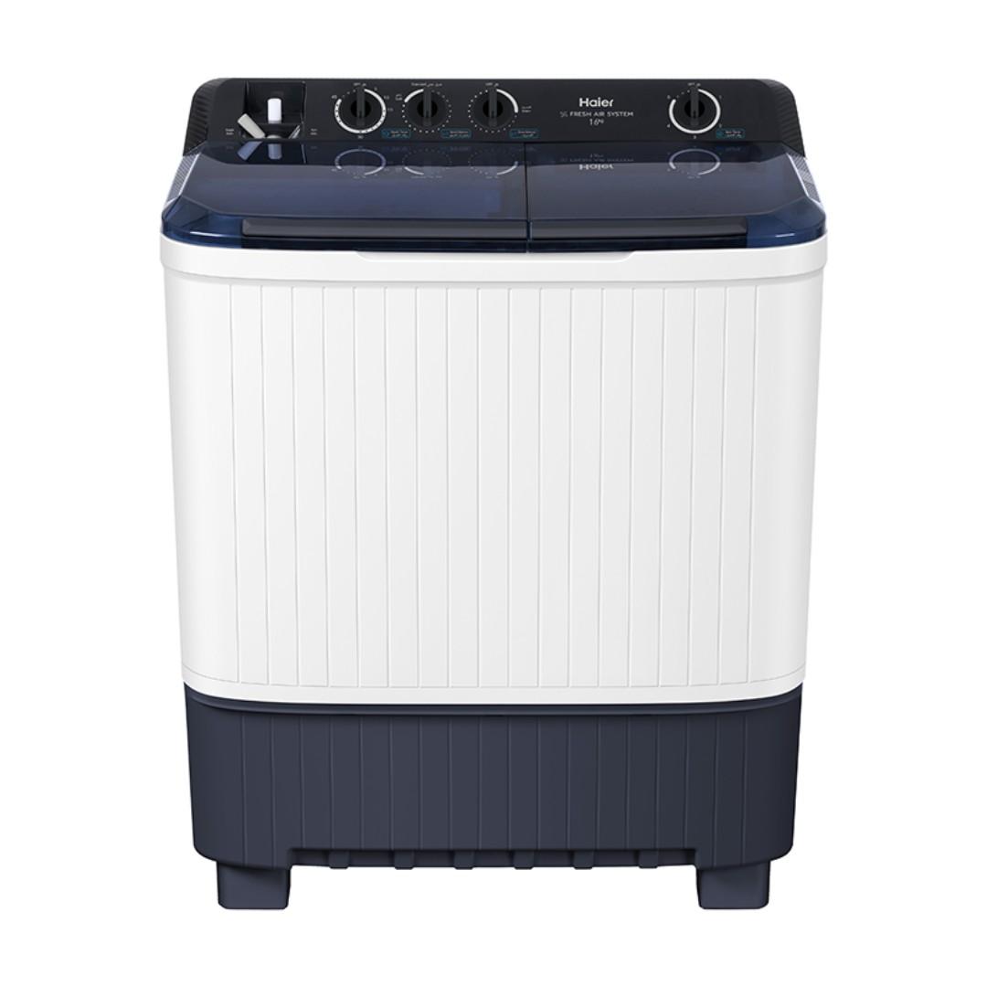 Haier 13kgs top load twins tub semi automatic washing machine with transparent lid Haier 13kg Semi Auto Washing Machine Twin Tub HTW130-M1217