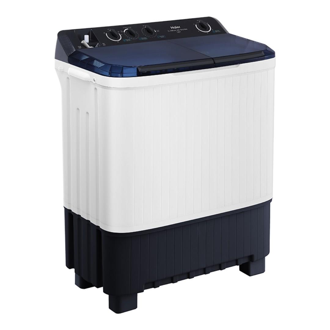 Haier 13kgs top load twins tub semi automatic washing machine with transparent lid Haier 13kg Semi Auto Washing Machine Twin Tub HTW130-M1217