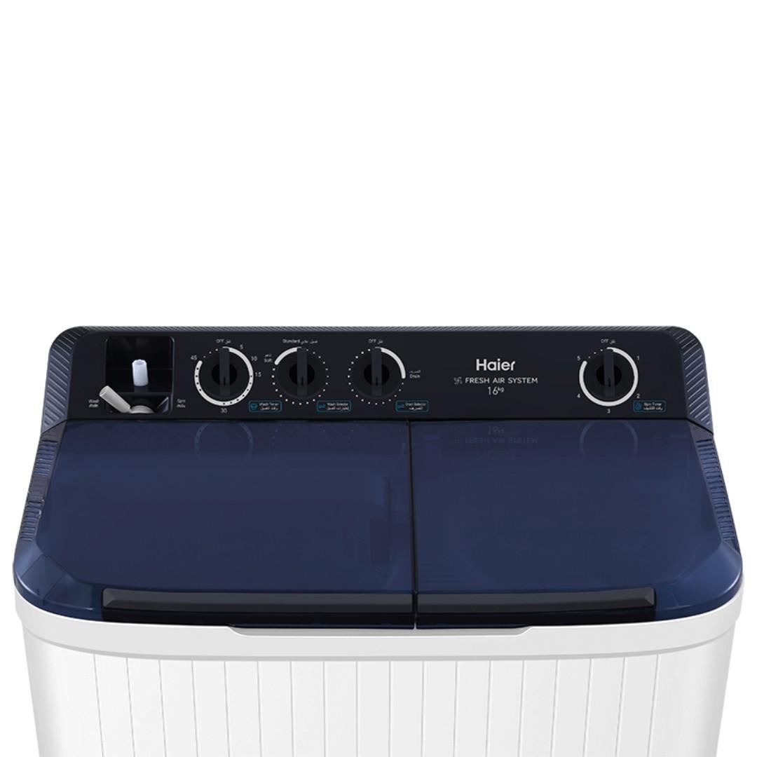 Haier 13kgs top load twins tub semi automatic washing machine with transparent lid Haier 13kg Semi Auto Washing Machine Twin Tub HTW130-M1217