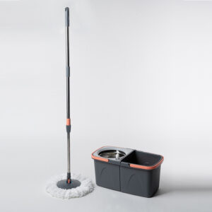 Split Spin Mop with Extra Mop Head – 360° Rotating Hands-Free Spin Mop & Bucket Set