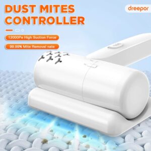 Drepir Handheld Dust Mites Controller UV Sterilization Vacuum Cleaner for Beds, Sofas & Cribs