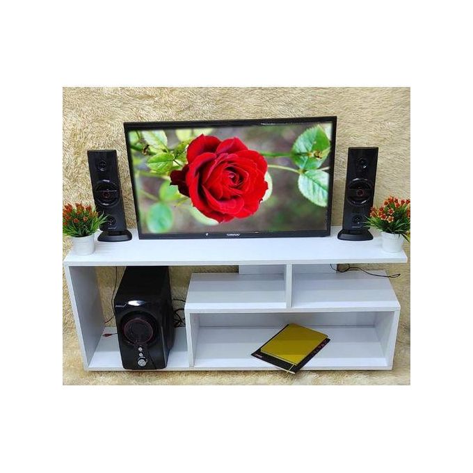 Mexico Modern White TV Stand for Up to 43" TVs - Machine Finishing