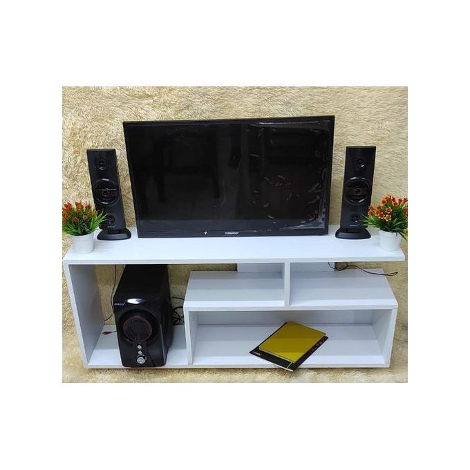 Mexico Modern White TV Stand for Up to 43" TVs - Machine Finishing
