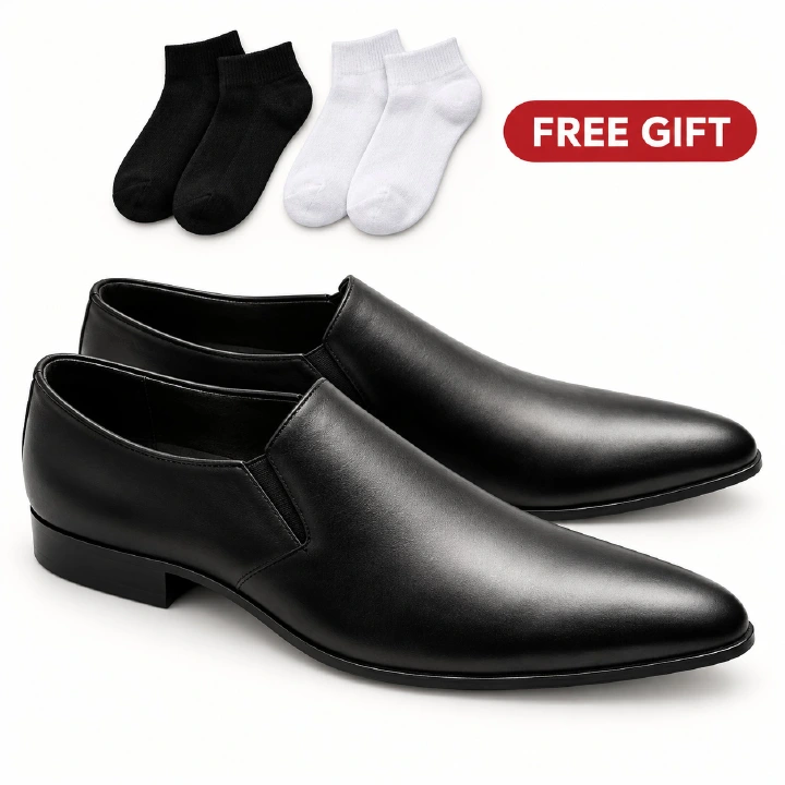 Men Formal Shoes Full leather Leather Brogue Official Shoes Elegant Business Mens Oxford Shoes Brown . FREE Socks Gift Included 🎁