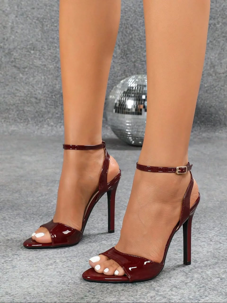Foreign trade Europe and the United States buckle rhine-drill fine with fish mouth catwalk high heeled sandals female empty pointy open toe heels