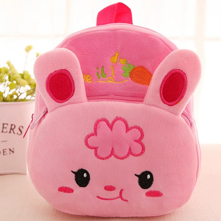 3D Cute Cartoon Animal Design Plush Backpack Kindergarten Children's Bag Disney Minnie Kids Baby School Bag