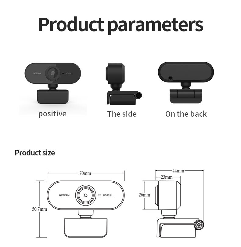 Webcam 1080P Mini Camera 2K Full HD Webcam with Microphone 30fps USB Web Cam for Auto Focus PC Laptop Video Shooting Camera