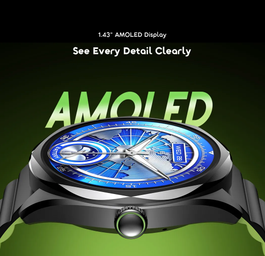 oraimo Watch Nova 2R 1.43" AMOLED 35-Day Standby Smart Watch  Blood Oxygen & Heart Rate Monitor Smartwatch