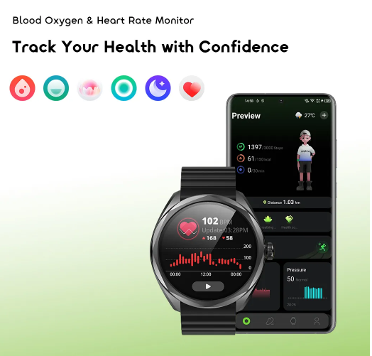 oraimo Watch Nova 2R 1.43" AMOLED 35-Day Standby Smart Watch  Blood Oxygen & Heart Rate Monitor Smartwatch