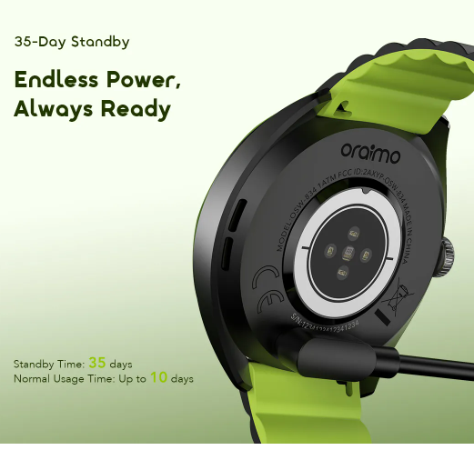 oraimo Watch Nova 2R 1.43" AMOLED 35-Day Standby Smart Watch  Blood Oxygen & Heart Rate Monitor Smartwatch