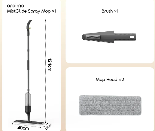 oraimo MistGlide Instant Mist 360° Spray Mop
