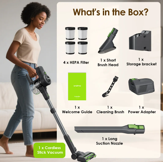oraimo CyberVac 180W Wireless Stick Vacuum Cleaner