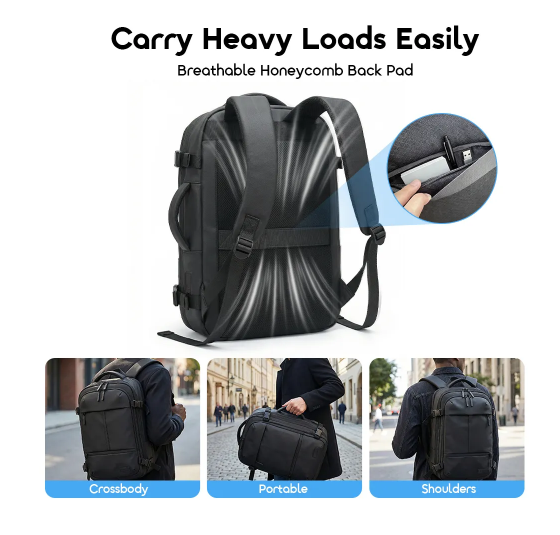 oraimo MegaCarry Expandable Waterproof Business Backpack > Laptop Bags