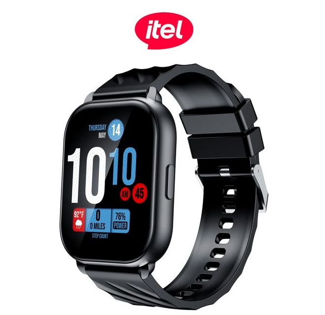 Itel Smart Watch Fit O18B with a 2.01” HD display, Bluetooth calling, fitness tracking, IP68 water resistance, and a 300mAh battery.