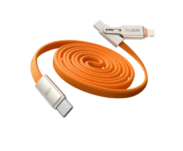 oraimo SpeedLine 4 Magnetic 2-IN-1 60W Fast Charge Cable  480Mbps High-Speed Multi-Device Fast Charge : Type-C/Lightning; C TO Iphone Data Cable OR C TO C Cable