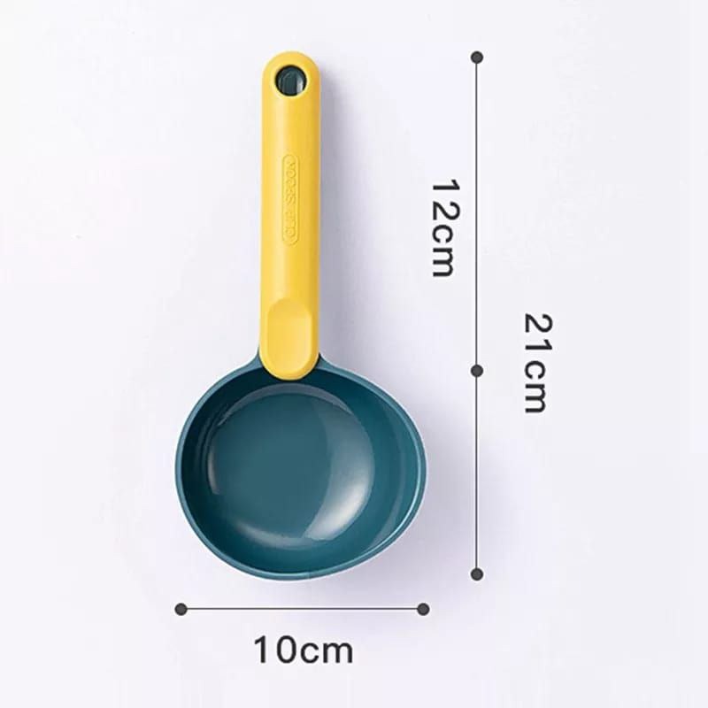 Scooping spoons with sealing clip                                                                                                                                                                      .