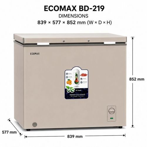 CLEARANCE OFFER Ecomax 219L Large Chest Freezer, 3 Star Energy Saving Deep Freezer for Home & Business -