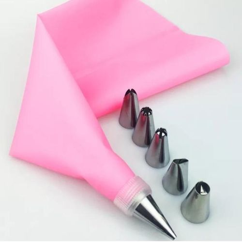 CLEARANCE OFFER 6 Nozzles + Reusable Icing Cake Pastry Piping Bag