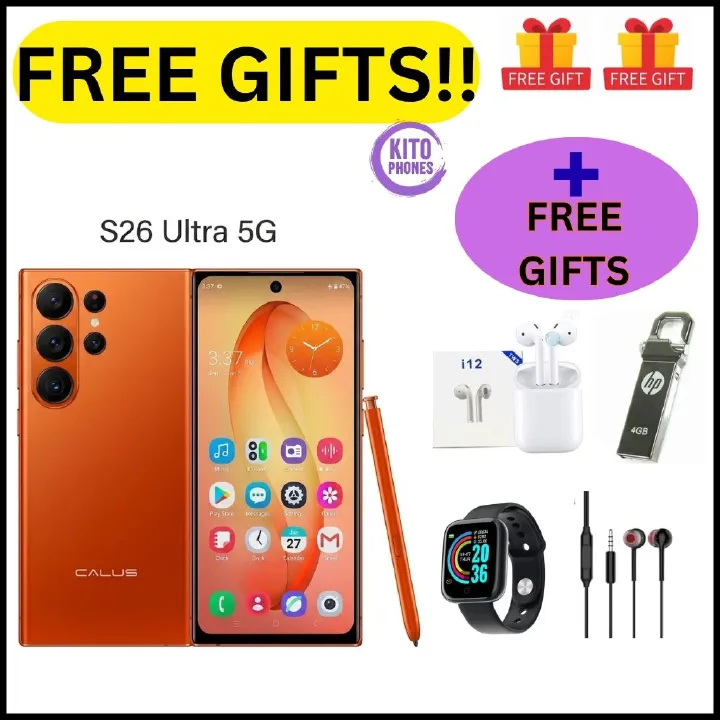 BRAND NEW !! CALUS S26 Ultra 5G 8GB RAM+ 128GB ROM, 6.9 Inch Incell Display , 13MP FRONT+26MP REAR,5000mAh Long Standby Batttery, Charging and Stylus Pen ANDROID 14 MEDIATEK TYPE C PHONE+FREE GIFTS