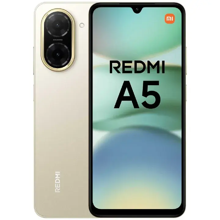 REDMI A5 64GB ROM 3GB RAM 4G NETWORK 5200MAH BATTERY 32MP main camera, 8MP front camera DUAL SIM 120HZ REFRESH RATE 6.88" ANDROID 15 , Side fingerprint sensor , USB Type-C Phones+FREE GIFTS FOR YOU