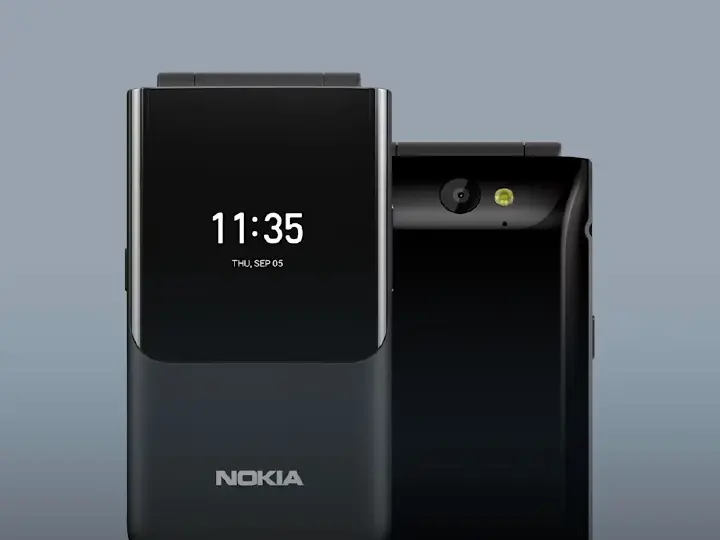 Brand New Nokia 2720 Flip Mobile, Mobile Phone, Dual Screen, Equipped with 4G Internet - Long Battery Life - Compact and Strong Dual Sim Card 4 GB Internal Memory, 512 MB RAM, Dual SIM Featured phone