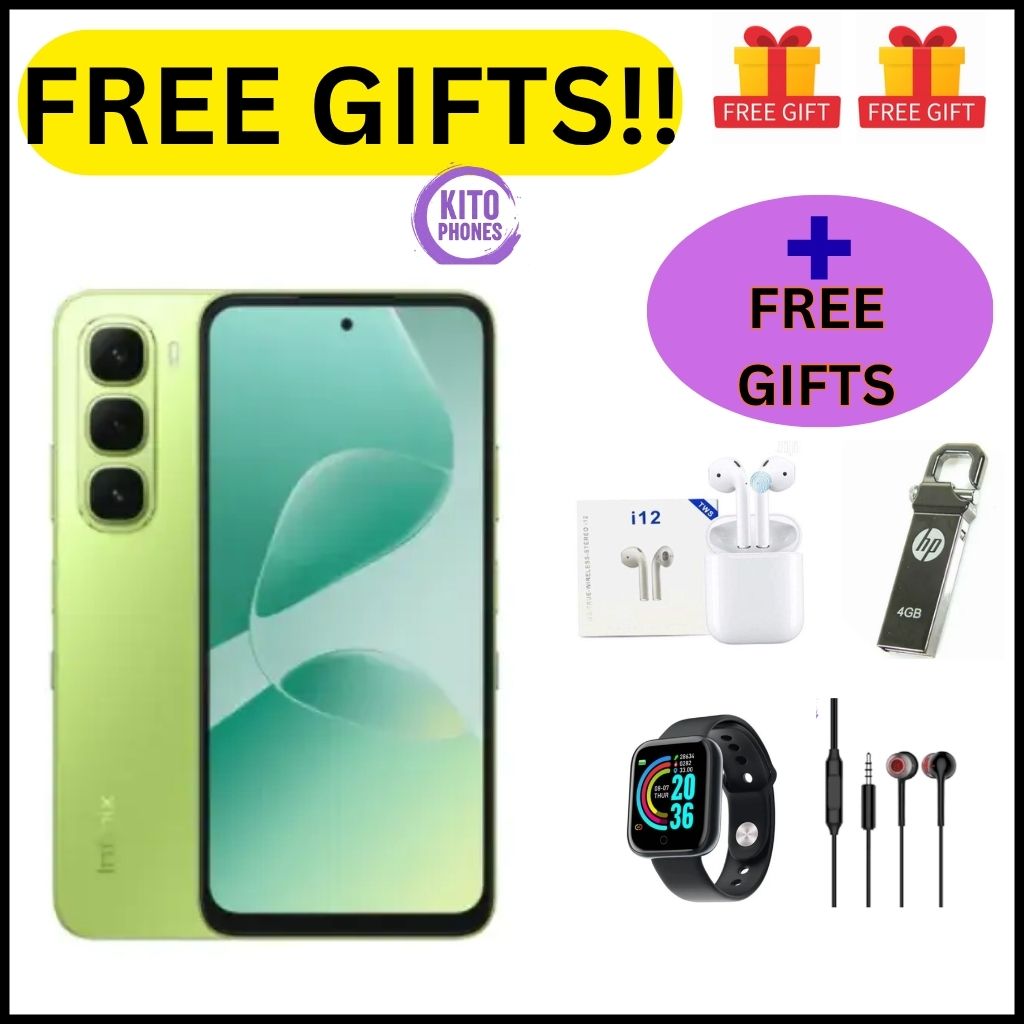 Infinix Hot 60i 12(6+6)GB RAM+128GB 6.7'' 120Hz 4G Slim Phone Dual SIM 5160mAh 45W Fast Charging 50MP Camera Side Fingerprint Lock IP64 Gyroscope G81 Ultimate One-Tap AI Smart Phones+FREE GIFTS