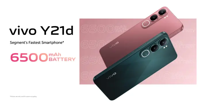 Vivo Y21d 6.68" screen display 6GB RAM + 256GB ROM 50MP MAIN CAMERA 6500mAh battery capacity 5-Year Health Battery, IP69+ Waterproof, 45W FlashCharge, 90Hz refresh rate ANDROID 15 PHONE SMARTPHONE