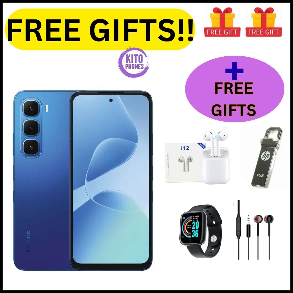 Infinix Hot 60i 12(6+6)GB RAM+128GB 6.7'' 120Hz 4G Slim Phone Dual SIM 5160mAh 45W Fast Charging 50MP Camera Side Fingerprint Lock IP64 Gyroscope G81 Ultimate One-Tap AI Smart Phones+FREE GIFTS