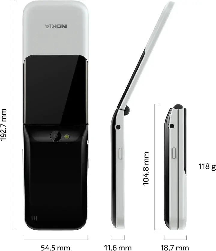 Brand New Nokia 2720 Flip Mobile, Mobile Phone, Dual Screen, Equipped with 4G Internet - Long Battery Life - Compact and Strong Dual Sim Card 4 GB Internal Memory, 512 MB RAM, Dual SIM Featured phone