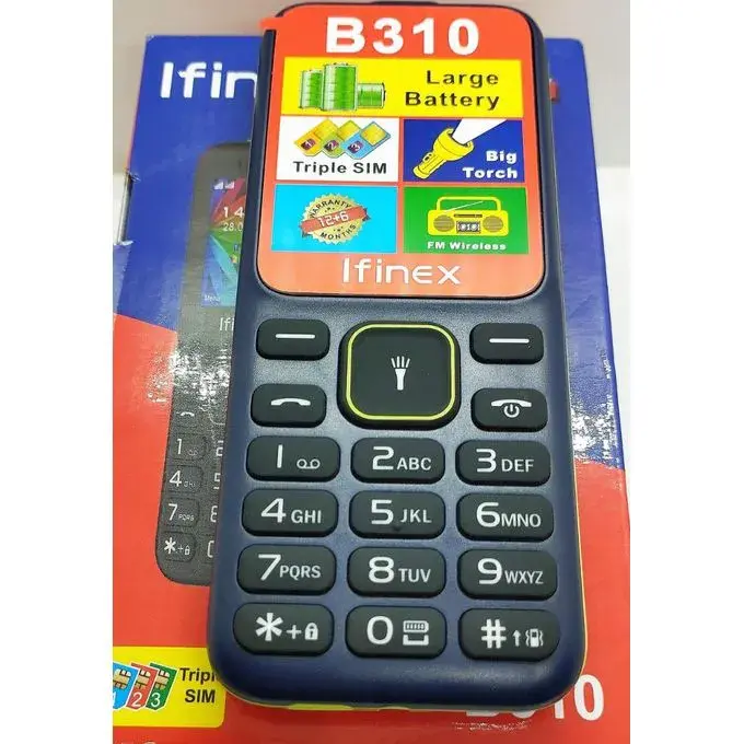 NEW IFINEX B310 TRIPLE SIM THREE-3 SIM CARD 1.77'' screen 1200mAh battery BIG TORCH KABAMBE/KATULULU/MULIKA MWIZI/BUTTON FEATURE PHONE
