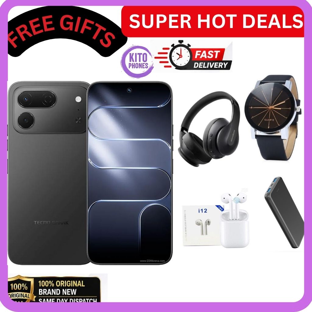 [BRAND NEW] Tecno Spark 50 Pro,6.78-inch'50MP f/1.8 PDAF + 8MP f/2.0 selfie 4GB RAM +128GB ROM,Battery: 5600mAh'OS: Android 16, HiOS 16' MediaTek Helio G100+12 MONTHS FREE WARRANTY PHONE +FREE GIFTS