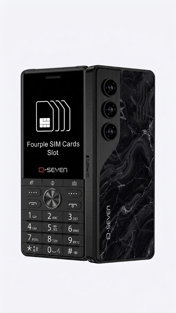 [BRAND NEW] Q-SEVEN Q60 TURBO  2.8" BIG SCREEN 4 SIM CARDS PHONE 2500mAh BATTERY WITH 3D CURVED EDGE , OPERA MINI , WIRELESS FM TYPE C CHARGING PHONE QUAD SIM CARD FEATURED PHONE