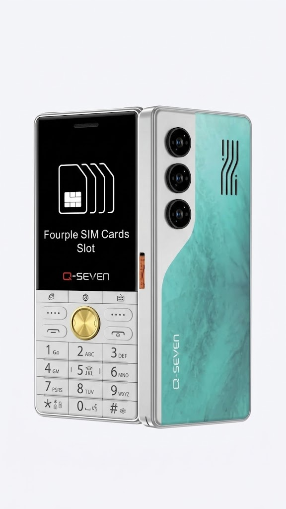 [BRAND NEW] Q-SEVEN Q60 TURBO  2.8" BIG SCREEN 4 SIM CARDS PHONE 2500mAh BATTERY WITH 3D CURVED EDGE , OPERA MINI , WIRELESS FM TYPE C CHARGING PHONE QUAD SIM CARD FEATURED PHONE